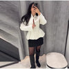 Deep V Stand Collar Peplum Blazer Long Sleeve Tailored Fitted Waist Flared Hem Spring Elegant Office Women Jacket