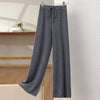 100% Merino Wool High Waist Knitted Pants Female Korean Wide Leg Pants Autumn and Winter Wool Pants Solid Color Casual Pants