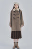 Lamb Wool Collar Duffle Coat Women Long Wool-Like Overcoat Elegant Loose Fit Warm Winter Outerwear Clothing