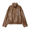 Chic Black Faux Leather Jackets Women Long Sleeve Buttons Elastic Oversized Coats Autumn Winter Streetwear