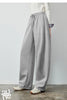 Women's Soft Cotton Curved Leg Long Pants Fall High Waist Drawstring Loose Wide Leg Pear Shape Friendly