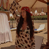 Women Chic Vacation Outfits Leopard Print Sheer Chiffon Shirt Casual Turn-down Collar Mini Dress & Detachable Scarf