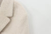 Winter Women's White faux fur Effect straight cut loose Edition casual suit jacket