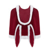 Christmas Dress Suit Women Xmas Cosplay Costume Red Suit Party Rabbit Ears Headwear Year Hooded Shawl Christmas Girl Set