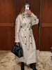 Autumn Beige Lapel Long Trench Coats With Belt Double Breasted Loose Women Windbreaker Winter Female Overcoat