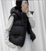 Autumn Winter Soft Puffs Cotton Vest Jacket Women Loose Thicken Warm Hooded Waistcoat Coat Female Casual Ladies Tops