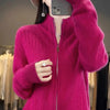 Knitted Cardigan Jacket Women Spring Autumn Flip Collar Female Appear Thin Long Sleeve Slim Ladies Sweater Coat