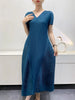 Bud Elegant Dresses for Women Autumn Pleated Casual Solid Color Party Formal Occasion Dresses