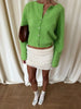 Lazy Style Wool Cardigan Women's Spring and Autumn Loose Round Neck Knitted Short Jacket Soft Long Sleeved Sweater
