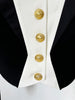 High Street Designer Jacket Women's Black White Color Block Double Collars Cropped Blazer