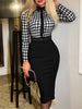 Women's Printed Tight A-line Skirt Sexy Suit Collar Dress Wrapped Buttocks For Women With Belt