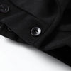 Black Stand Collar Woolen Coats Women's High Street Buttons Full Sleeve Short Overcoats Autumn Female Solid Outwear