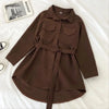 Spring Corduroy Shirt Women Jackets Korean Mid Length Version Cardigan Blouse Ladies Coat Shirts Female Overcoat