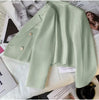 Women's Double Breasted Cropped Blazer Casual Office Wear Solid Color Suit Jacket Woman Spring Slim Fit Long Sleeve Blazers