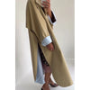 Casual Khaki Trench Coat Women Lapel Long Sleeve Double Breasted Pocket Loose Windbreaker Autumn Lady Commute Outwear