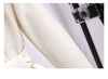 Women Spring Women Clothing Suit Skirt Jacket Belt Waist Slim Suit Women Blazer Long Coat Black Blazers