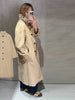 Vintage Khaki Reversible Plaid Trench Coat Women Loose Lapel Single Breasted Pocket Full Sleeve Jacket Autumn Lady Outwear