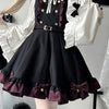 Japanese Kawaii Two Pieces Set Women Outfits Ruffled Patchwork Cute Bow Dress + Flare Sleeve Lolita Blouse Y2k Aesthetic JK Suit