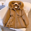 Women Winter Jacket Big Fur Collar Parkas Coat Long Coat Hooded Warm Wool Liner Female Snow Wear Padded Parka