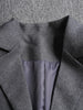Contrast Color Ribbon Blazer Women's Notched Collar Loose Single Button Long Sleeves Split Suit Jacket