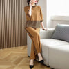 Middle-aged mother Suit Spring Autumn Loose Plaid Patchwork Top+Wide leg pants Two-piece Women's Clothing Sets