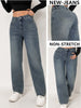 Wide Leg Distressed Straight Jeans for Women Elastic Casual Bootcut Denim Pants Ladies Jeans