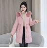 Winter Down Cotton Jacket Women Korean Cotton-Padded Thicken Warm Mid Long Hooded Parkas Slim Coat Female Casual Ladies Tops