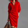 Button Knitted Slim Dresses Women Spring Sexy And Elegant Solid Color Lapel Home Long-sleeved Dress For Women