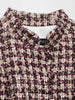 Vintage Spring Plaid Single Breasted Straight Woman Blazer Office Lady Tassel Sleeve Female Modern Outwear
