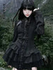 Aoaiiys Mini Dress Women Black Gothic Lace Spliced Dresses Y2K Japanese Streetwear Lolita Dresses Spicy Girls Fall Clothes