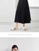 Black Wide-Leg Pants Autumn Flowy Ankle-Length Side Zipper Detail Trousers Office Lady Commuter Bottoms A1738