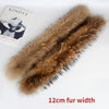 Real Fur Collar for Coat Parkas Women Winter Natural Raccoon Fur Scarf for Jacket Warm Furry Hood Trim with Buttons