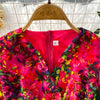 Sexy chic puff sleeve slim Criss-Cross A-line dress Chic Vintage Women Casual women clothing
