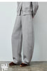 Women's Lazy Academy Soft American Curved Leg Trousers Autumn Paneled Design Pear Figure Shaping Pants