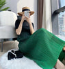 Long Dresses Elegant Party Dresses Woman Pleated Dress Female Gradient Long Loose Stitching Drape Bottoming Dress