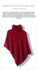 Cozy Solid Color Turtleneck Poncho Soft Loose Fit Cashmere Pullover Thin Warm Bat Sleeve Pullover for Women