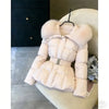 Chic Women's Cotton Padded Jackt with Large Fur Collar Waist-Cinching Mid-Length Parkas Korean Warm Commute Outerwear
