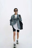 Women's Denim Coat Turtleneck Single Breasted Full Sleeve Patchwork Versatile Jacke Autumn 5R4436
