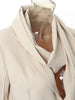 Women Apricot Irregular Big Size Elegant Blazer Scarf Collar Long Sleeve Jacket Spring Autumn 1DH4167