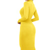 Winter Black Turtleneck Sexy Women Dress Autumn Long Sleeve Skinny Midi Boydcon Casual Blue Plush Knee-Length Party