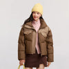 Down Jacket Women Waterproof Patchwork Oversize Stand Collar Winter Coat