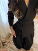 Chic Solid Lapel Coat Long Pant Suit Women Casual Full Sleeve Waist Cinching Blazer Wide-leg Pants Set Lady Daily Street Outfit