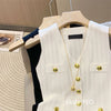 Spring Autumn Elegant V-neck Be All-match Ladies Sweater Vest Jacket Temperament Women's Knitting Cardigan Waistcoat Top