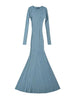 Sexy O Neck Ribbed Knitting Fishtail Sweater Dress Women Full Sleeve Stretch Basic Bodycon Maxi Long Mermaid Robe Vestido