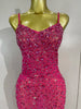 Women Sparkly Diamonds Mesh Sheer Stretch Long Dress Eveing Celebrate Birthday Party Nightclub Sexy Stage Costume