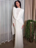 Elegant Shawl Patchwork Dress Women Swing Bandage Ruched Sexy Evening Prom Party Stretch Slim Maxi Bodycon