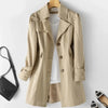 Spring Autumn Solid Trench Coat Women Single-Breasted Khaki Black Pink Beige Windbreaker Outerwear Casual Tops JH33