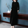 Women's Korean version Fat mm350 jin Golden Velvet Dress Female Spring and Autumn Knee Length Mom's Wide Wife Dress