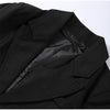 Elegant Women's Black Slim Blazer Lapel Shoulder Pads Full Sleeve Pockets Female Jacket Office Lady Streetwear