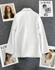 Blazer Coat Metal Buckle Small Suit Jacket Women Clothing Double Breasted Long Sleeve Office Lady Elegant Blazers